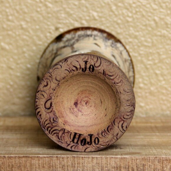 Handmade Wheel-thrown Pottery Wine Cup or Vase by HoJo Clay Arts Earthy Tones - Picture 4 of 6